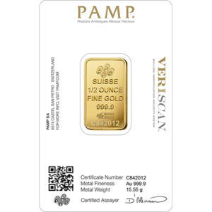 NEW Fortuna Gold Rectangular Ingot - 1/2 oz - buy online Manchester UK