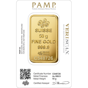 50g Gold Minted Bar - buy online UK
