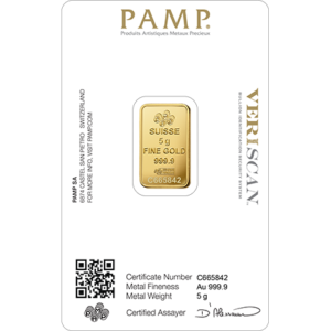 5g Gold Minted Bar - buy online UK