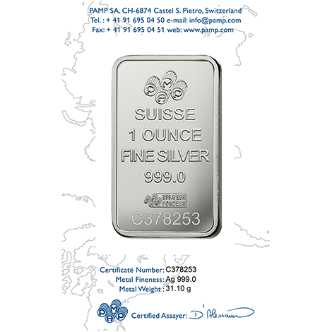 Fortuna Silver Rectangular Ingot - 1 oz - buy online UK