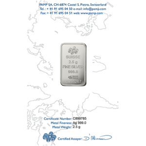Rosa Silver Rectangular Ingot – 2.5 g - buy online Manchester UK